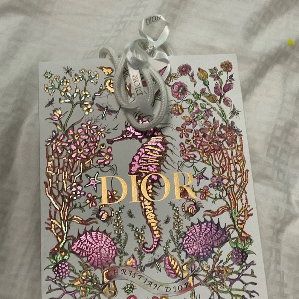 Lady Dior Black Leather freesia card holder